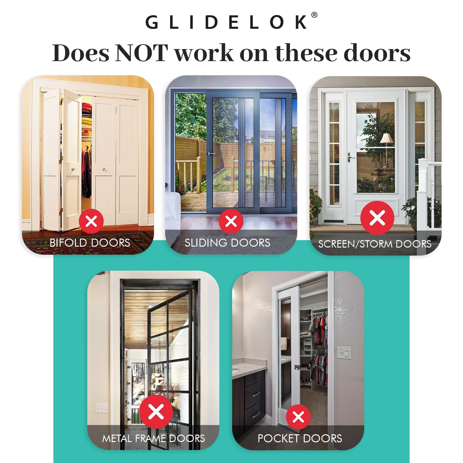 Door thickness guidance and spacer bar option for fit