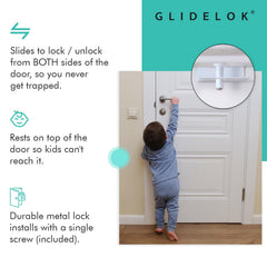 Top view highlights GlideLok atop the door and clean line