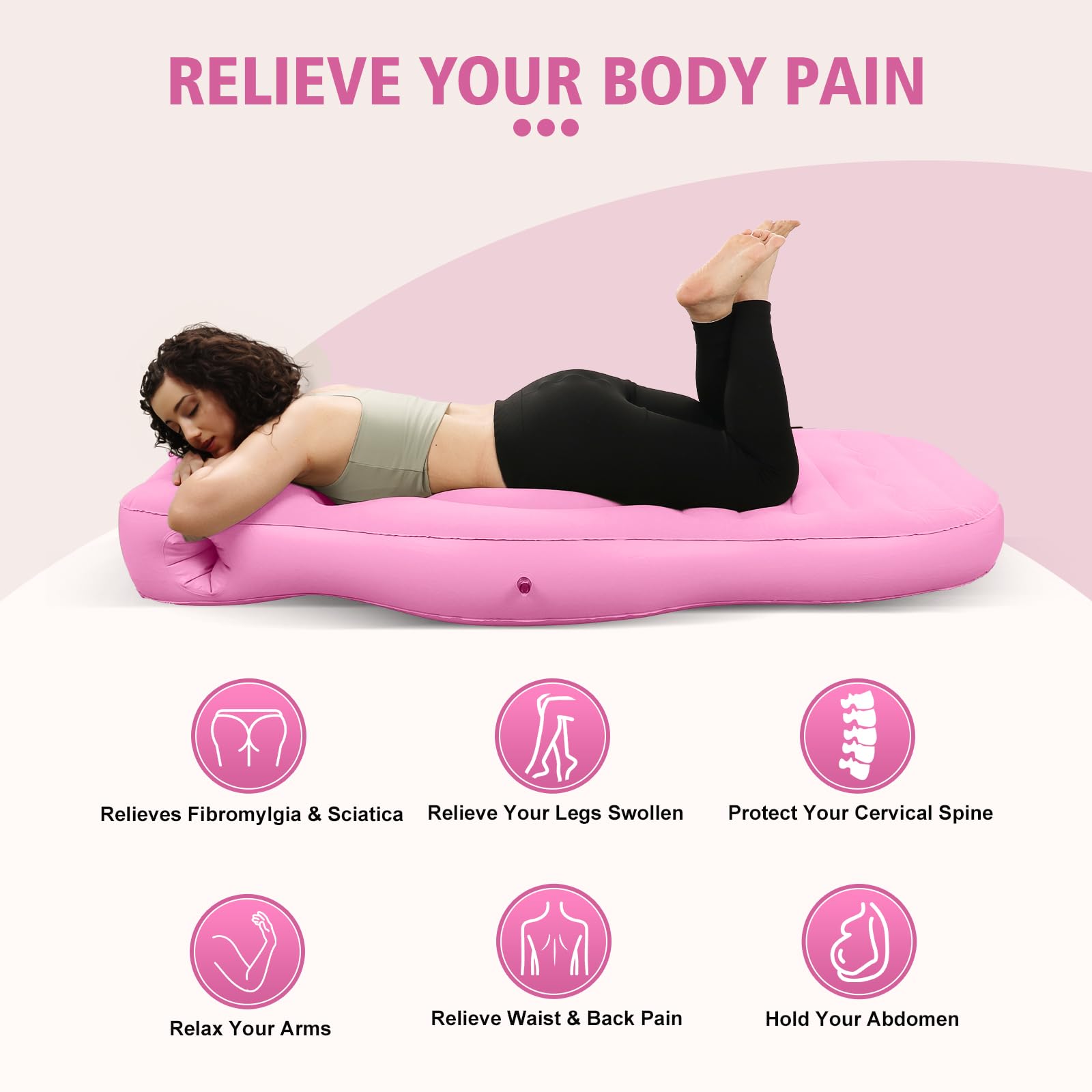 PregSpag pillow with hole helps side sleepers ease hip pressure.