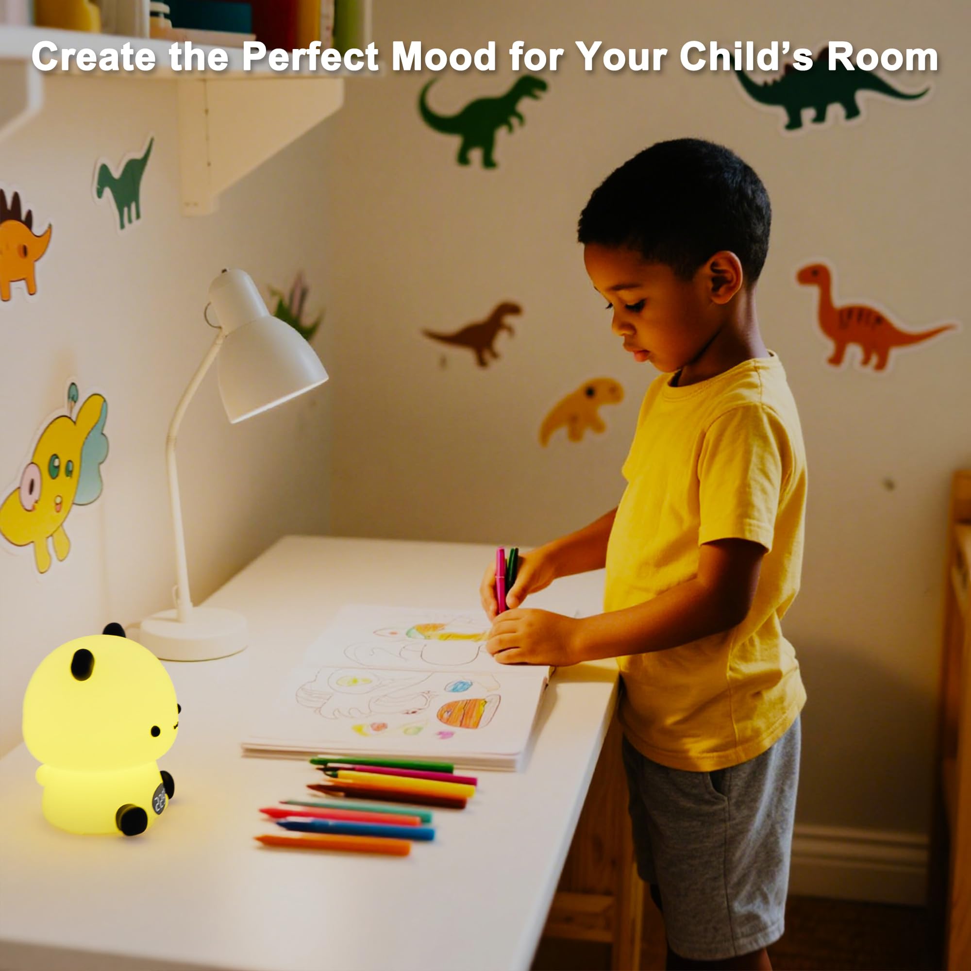 Premier Group panda night light emits a soft warm glow ideal for bedtime routines.