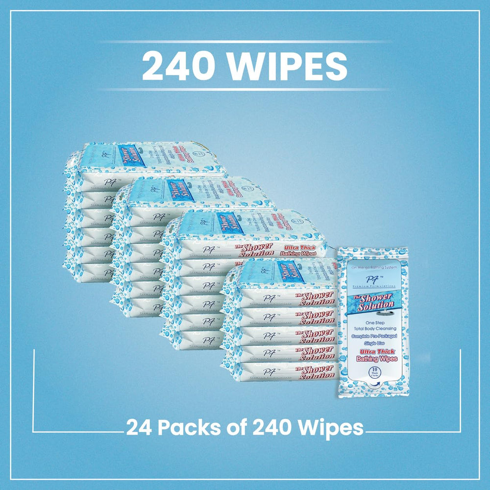 Premium Formulations Shower Solutions no water needed, making routine bathing simple anywhere.