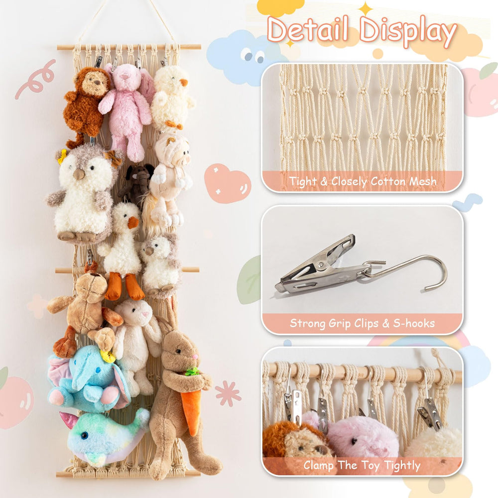 Bohemian-style Pretty Jolly toy storage on a nursery wall