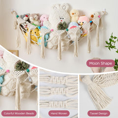 Pretty Jolly boho toy mesh pockets display plush toys neatly.