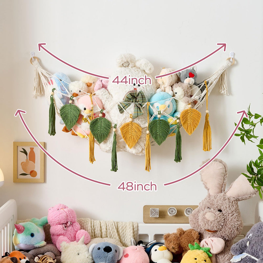 Pretty Jolly cotton hammock is soft and durable for plush toy storage and display.