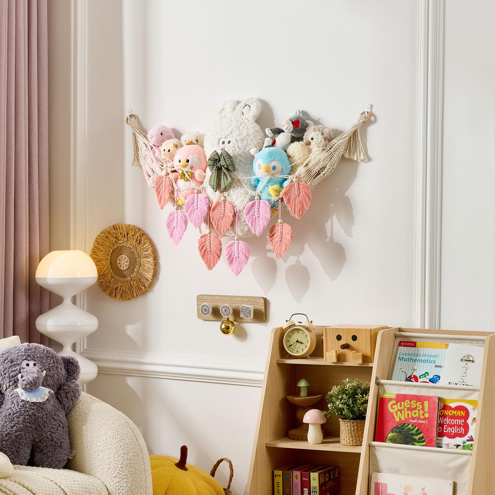 Pretty Jolly cotton toy hammock holds 20–30 plush toys securely