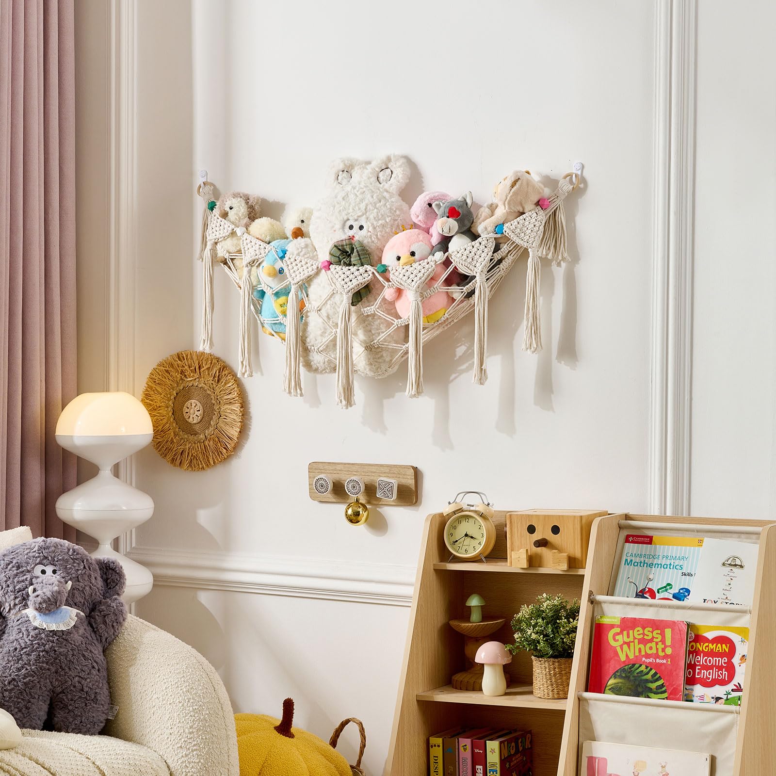 Pretty Jolly cotton hammock holds 20-30 plush toys.