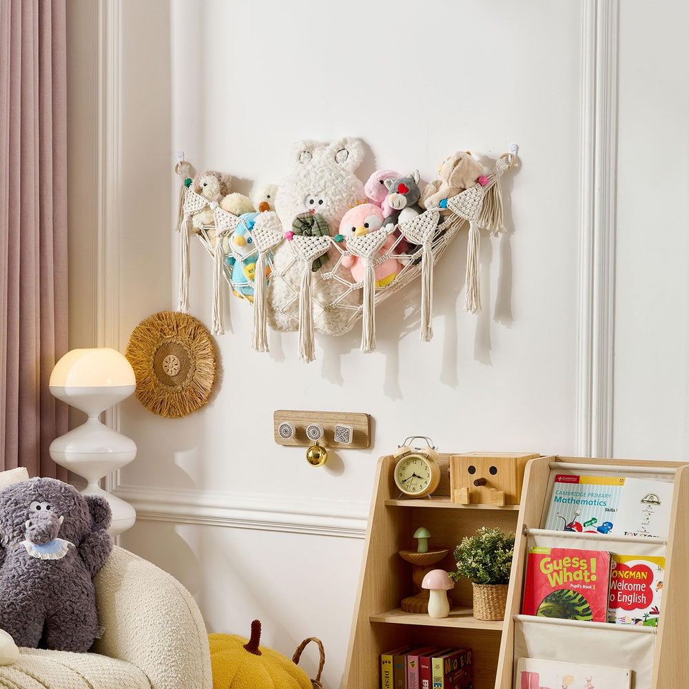 Pretty Jolly cotton hammock holds 20-30 plush toys.