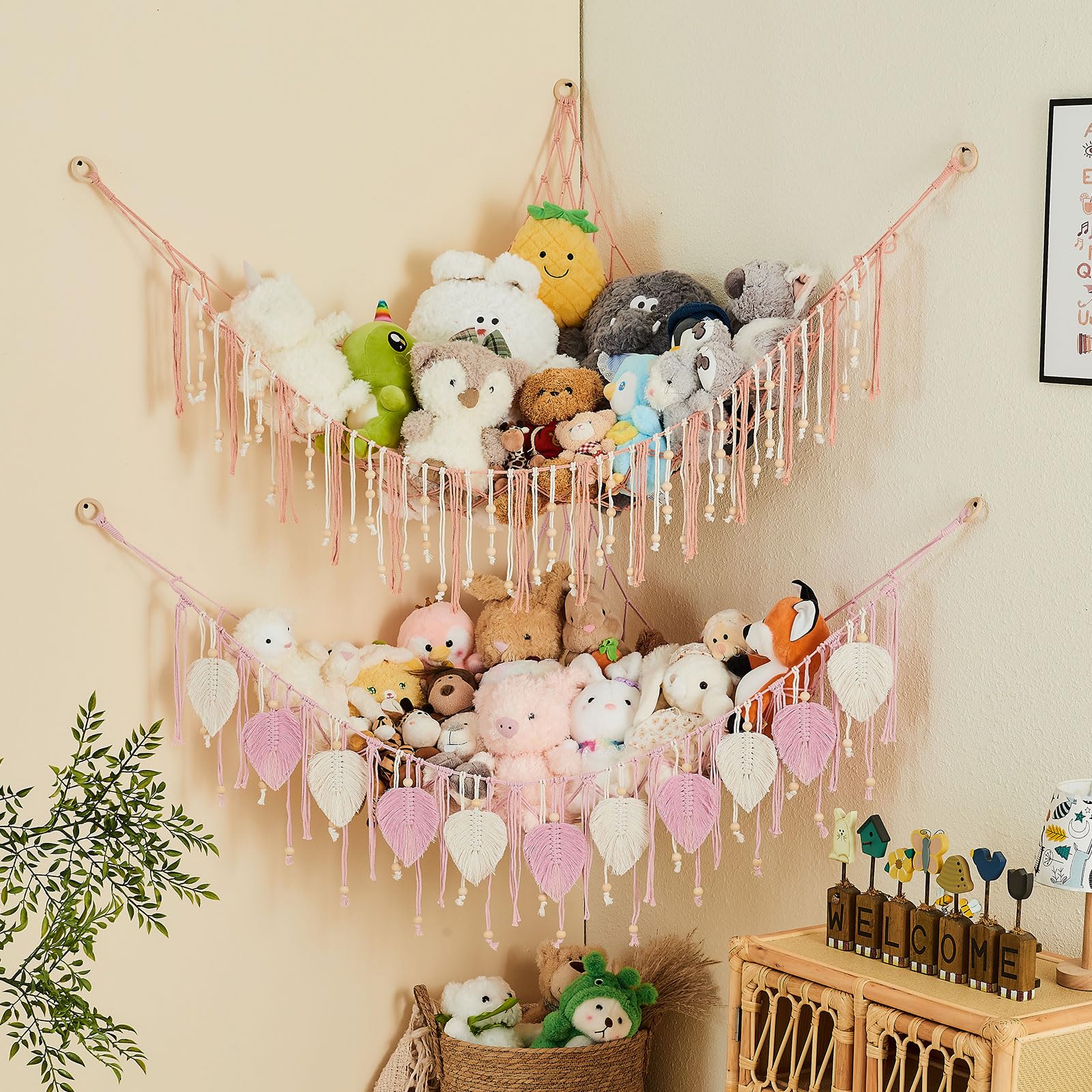 Pretty Jolly easy-install wall hooks with hammock for quick setup.