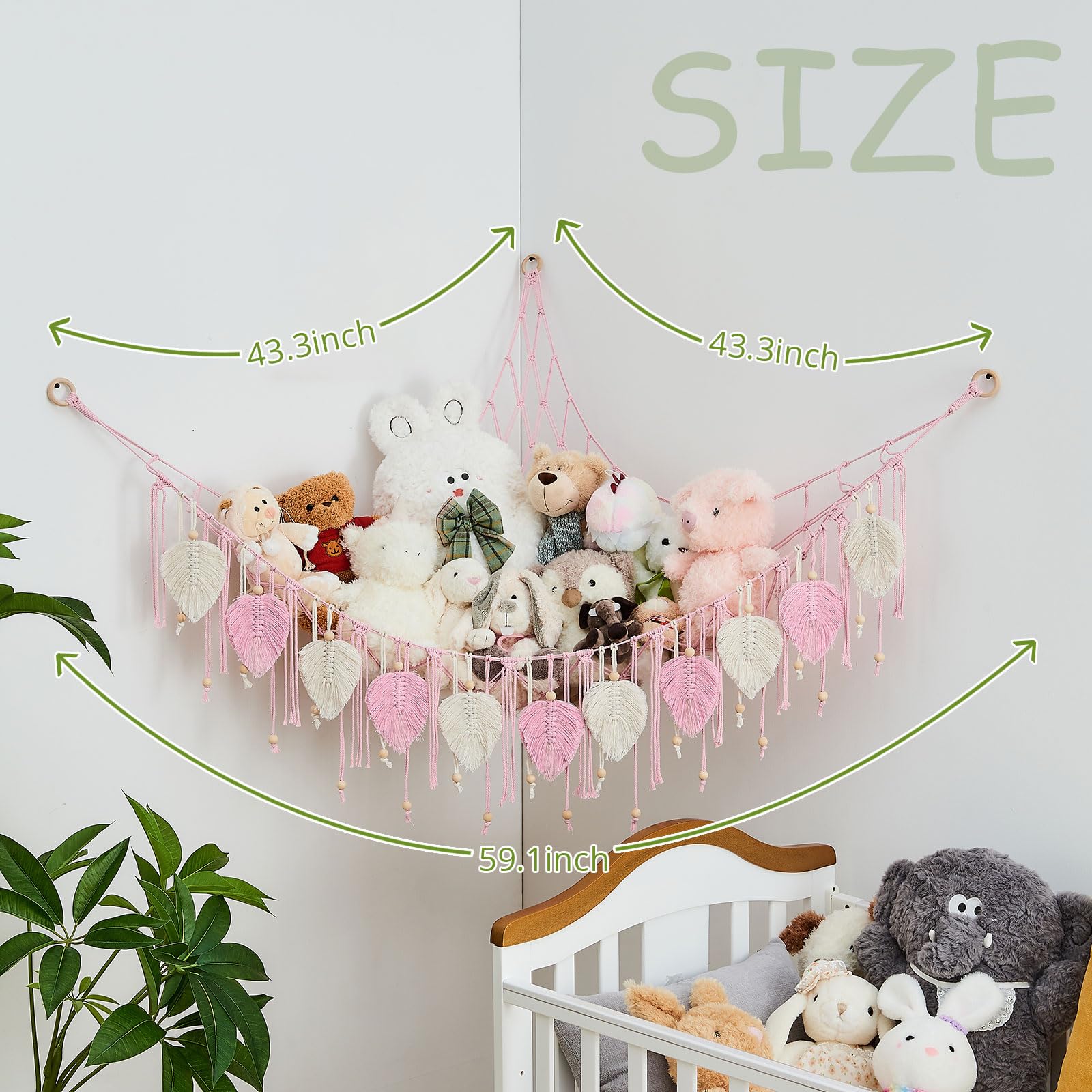 Pretty Jolly large storage capacity suits growing plush collections.