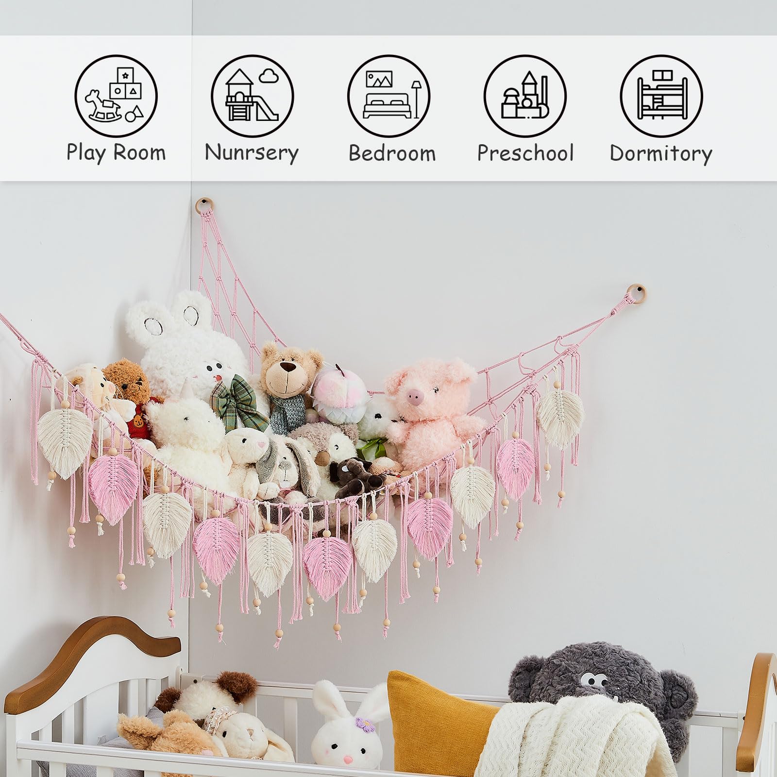 Pretty Jolly leaf tassels detail add playful decor to a room.