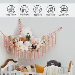 Pretty Jolly wooden beads hanging loop detail for secure wall hanging.
