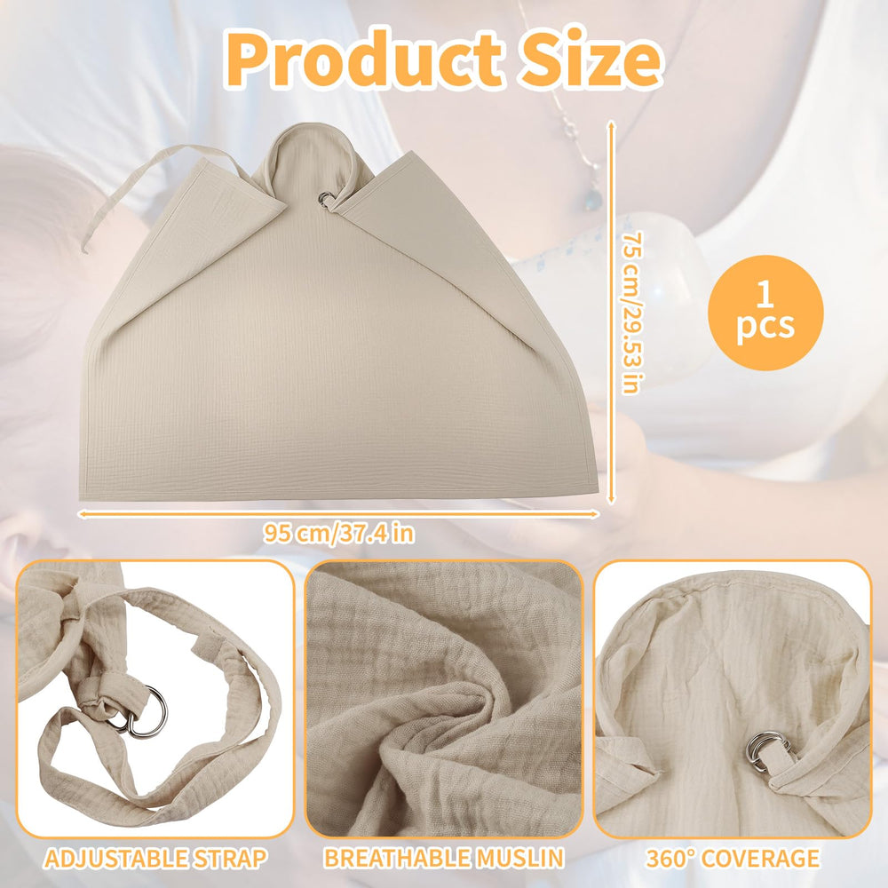 Pretwad muslin nursing cover made of breathable cotton for soft, comfortable wear.