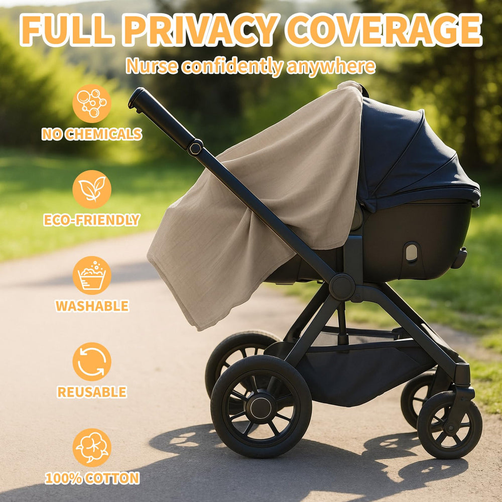 Pretwad nursing cover offers 360° privacy for confident public breastfeeding.