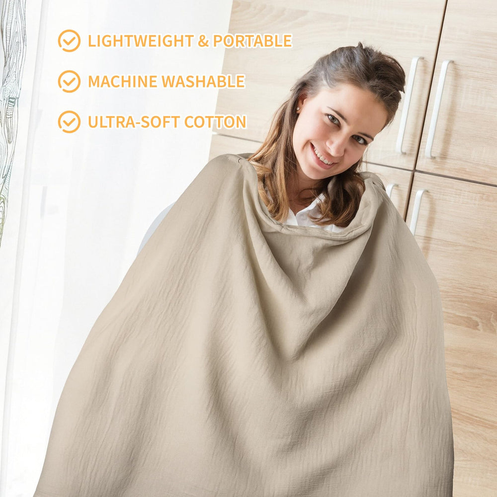 Pretwad nursing cover provides stroller shield to protect baby during trips.