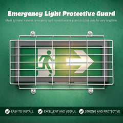 PRETYZOOM wall-mounted wire guard shields emergency lights against impacts