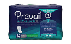 Prevail Incontinence Pads for Men 14-Count package is discreet and absorbent.