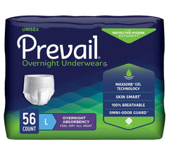 Prevail overnight underwear fit demonstrates secure, discreet protection for extended wear.