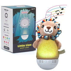 PREXTEX Little Lion night light displaying seven colors for a cozy bedtime mood