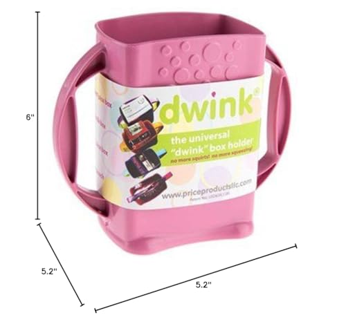 Price Products Dwinkbox Pink fits soy milk boxes to reduce spills