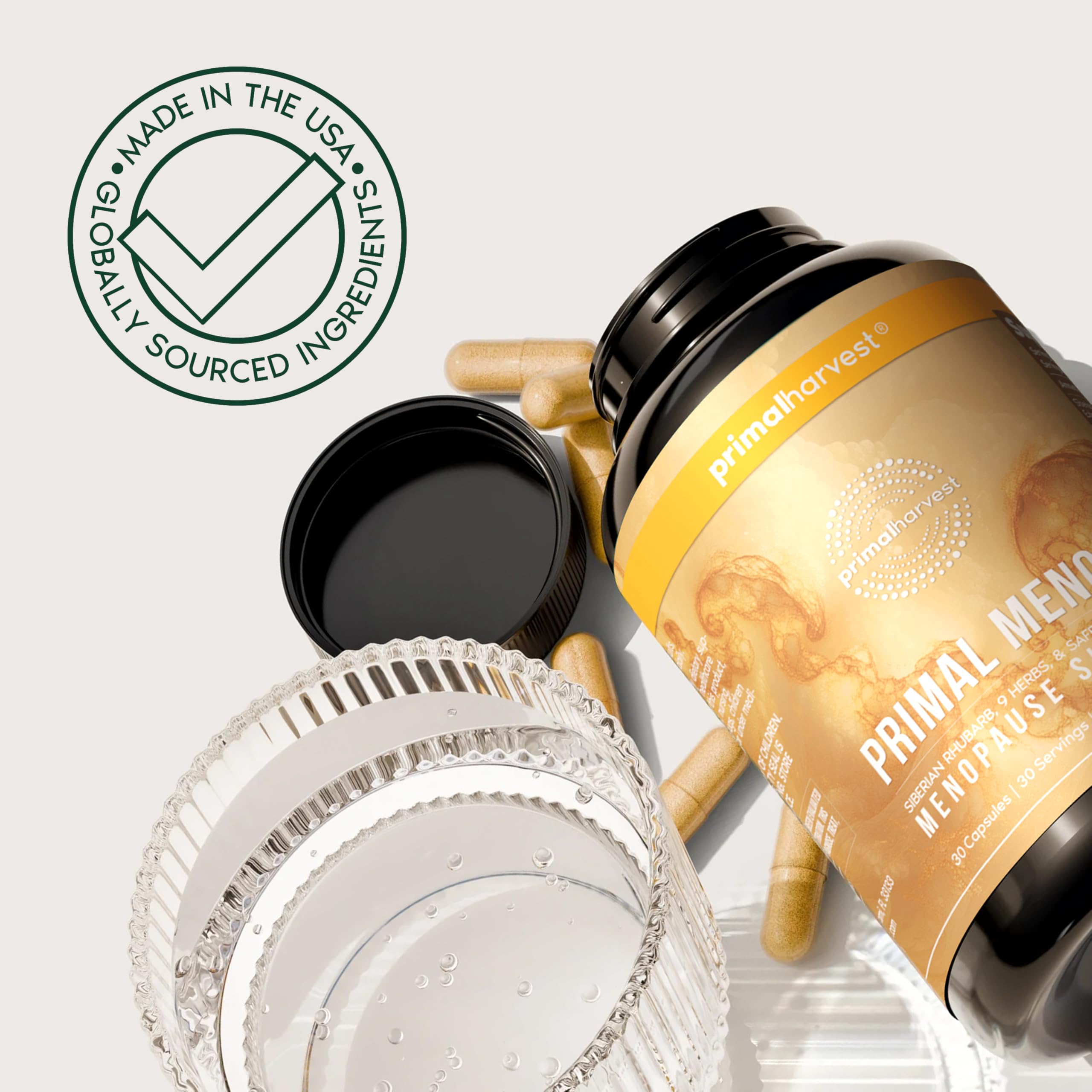Primal Harvest Meno+ label design communicates quality and trust.