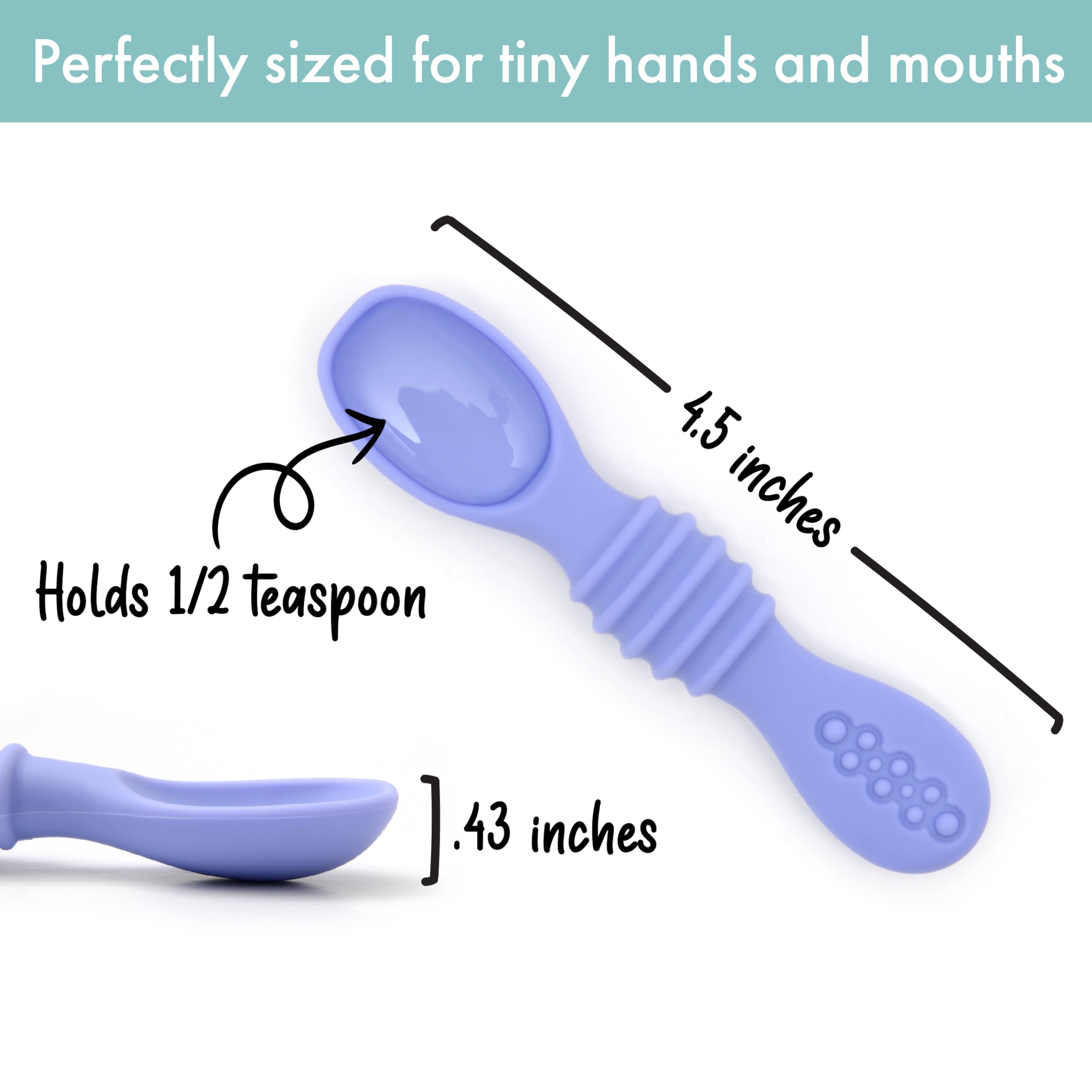 PrimaStella rainbow spoons encourage shared mealtime and independent self-feeding.