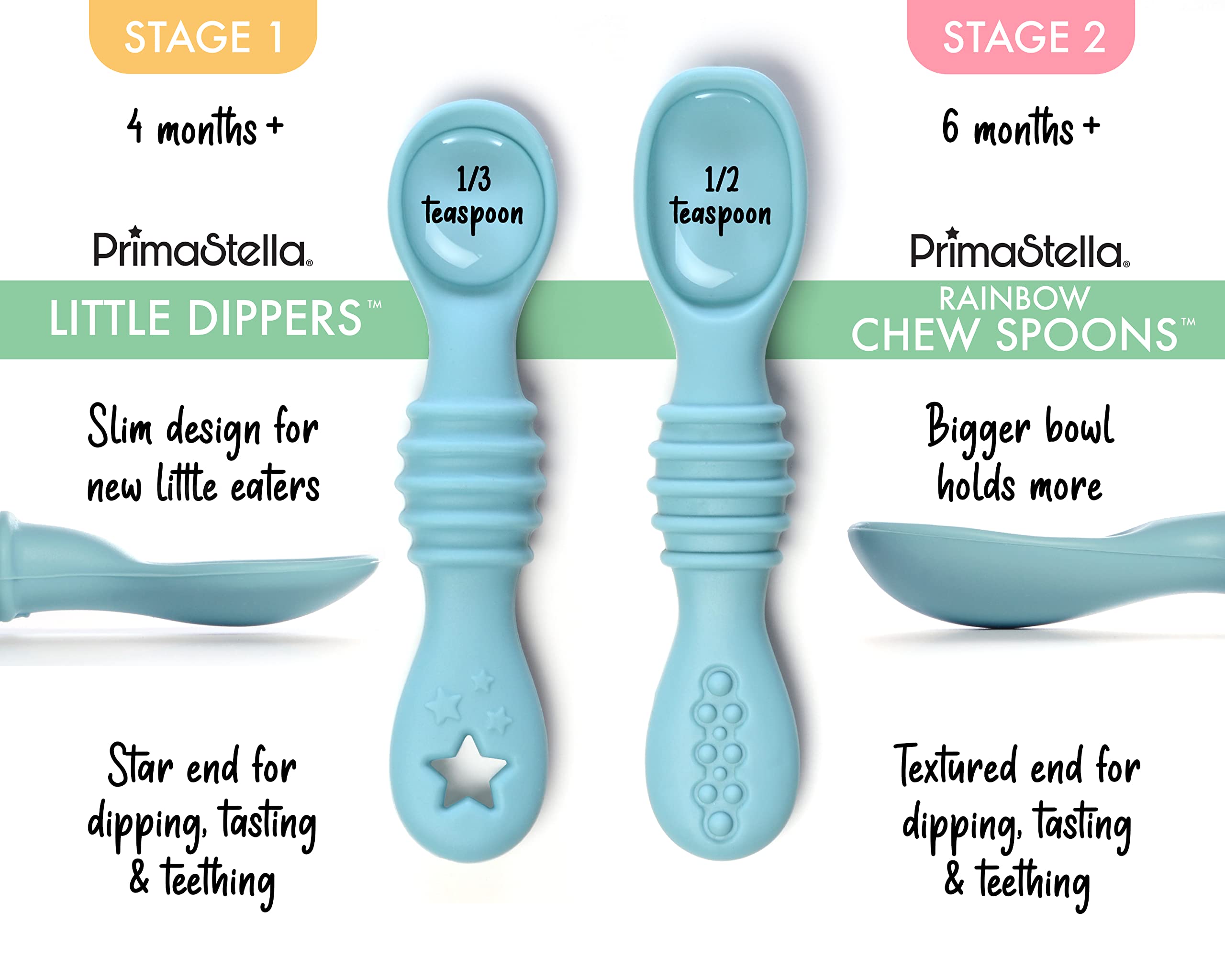 PrimaStella Little Dippers ideal for baby-led weaning at home or on the go.