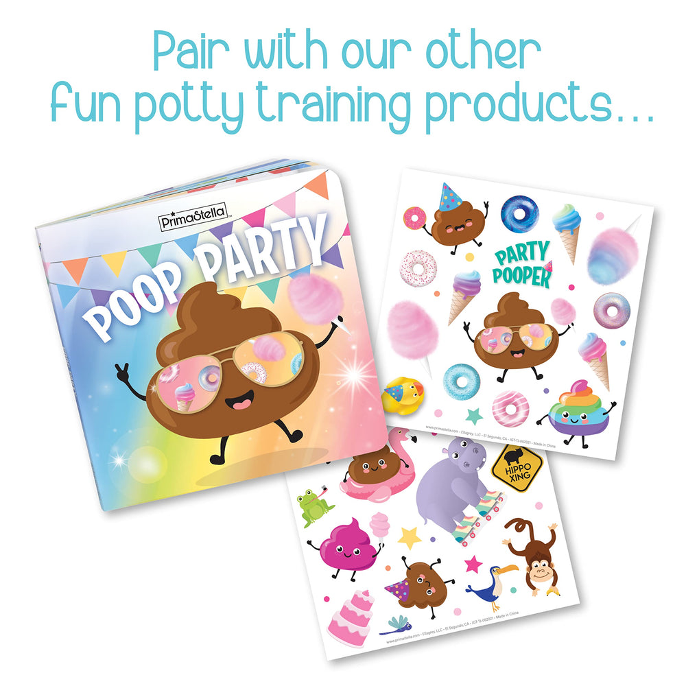 PrimaStella Poofetti Potty Flair brings colorful bathroom fun to potty routines.