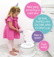 PrimaStella Poofetti Potty Flair with cotton candy scent enhances potty training moments.