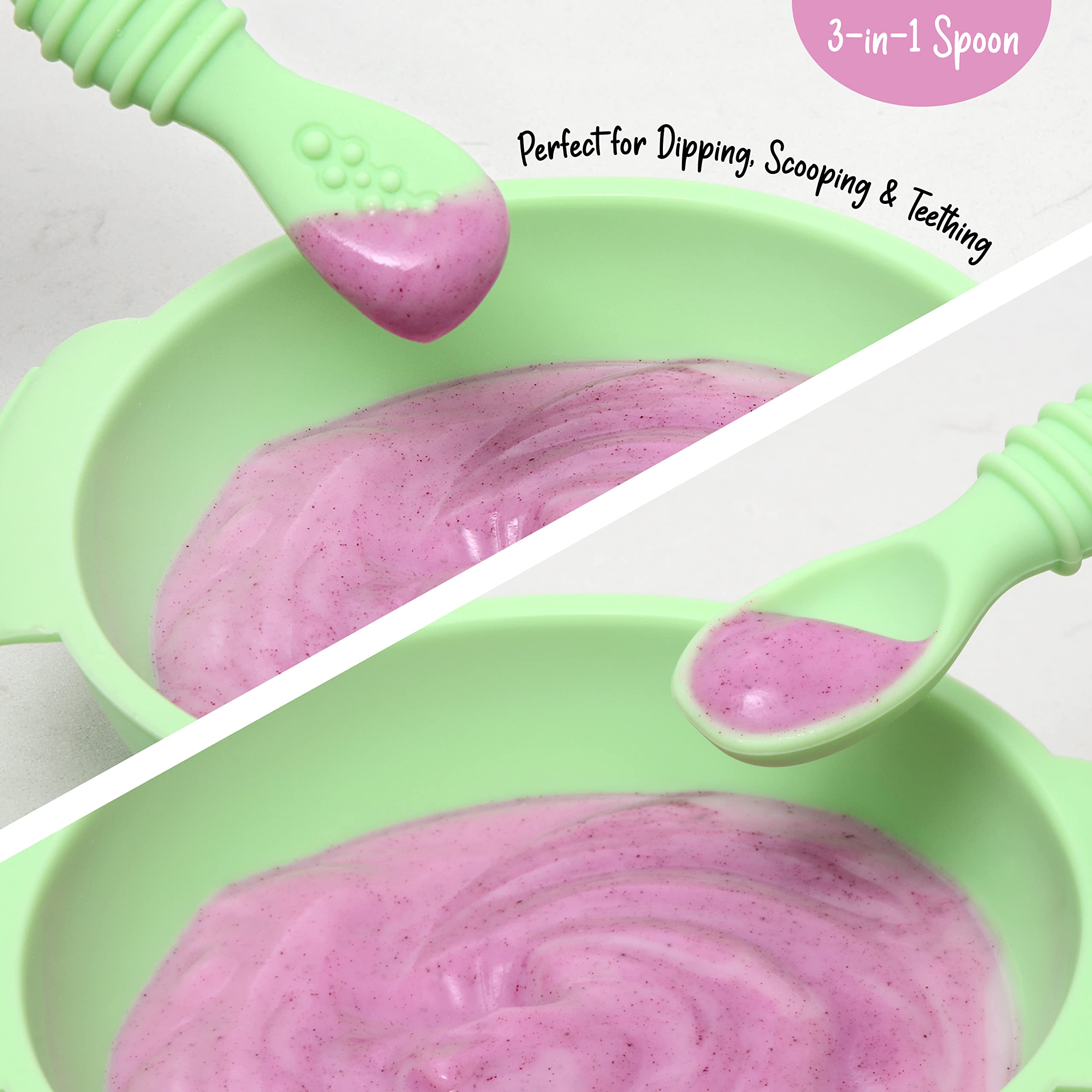 PrimaStella suction base bowl demonstrating secure attachment to a tray.