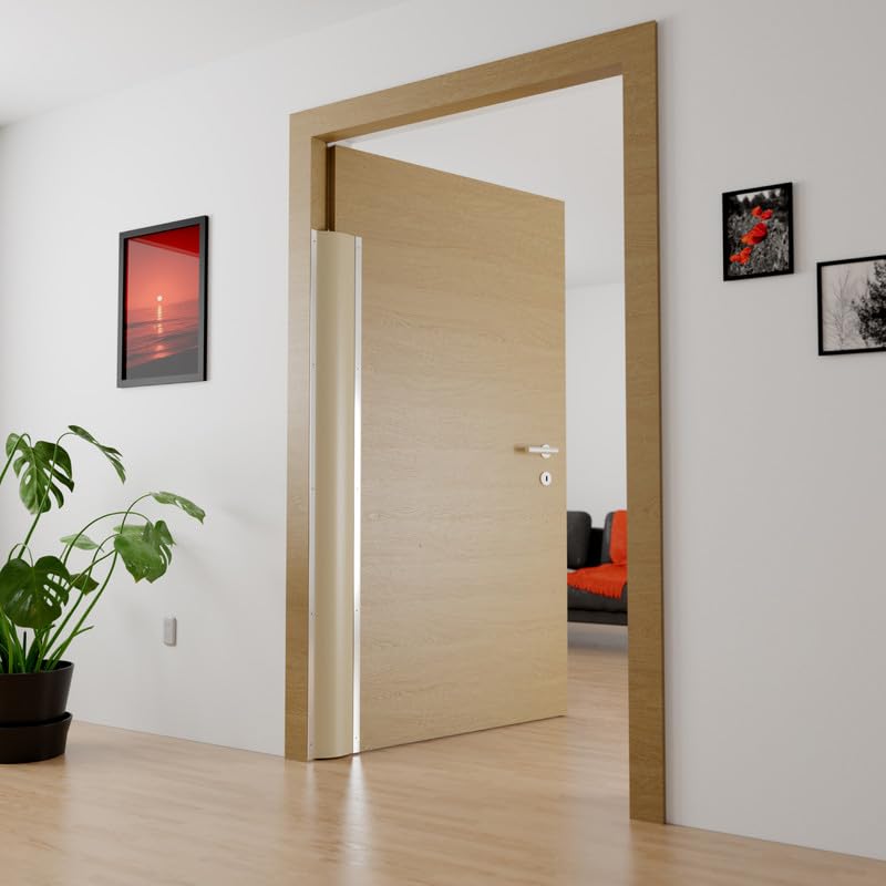 PrimeWare cream door finger pinch guard protecting family at door gaps