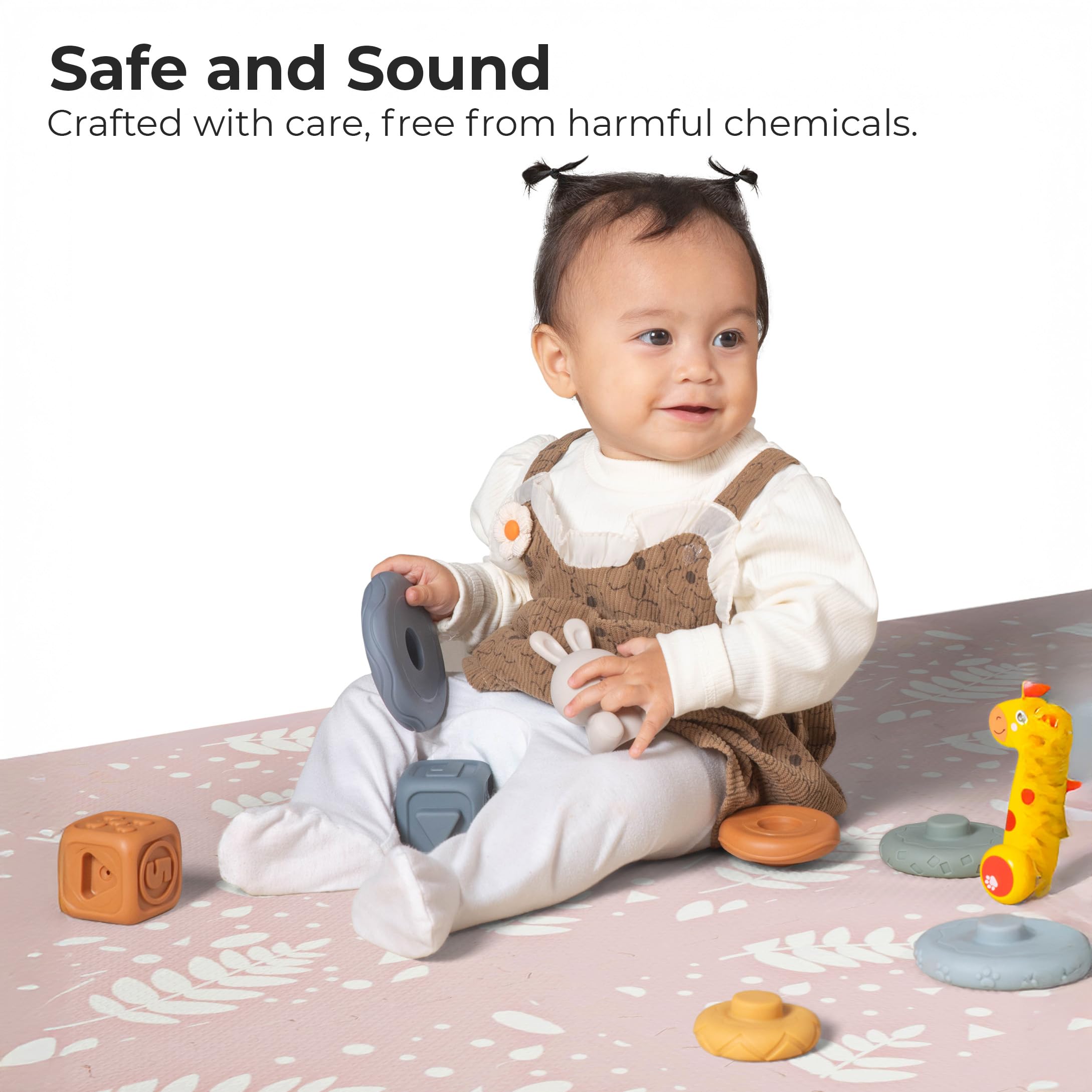 Primica baby foam tiles large area rug offers stylish, cushioned play space.