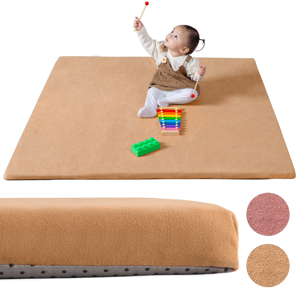 Primica padded play mat showing spacious 48x48 inch area for crawling and tummy time