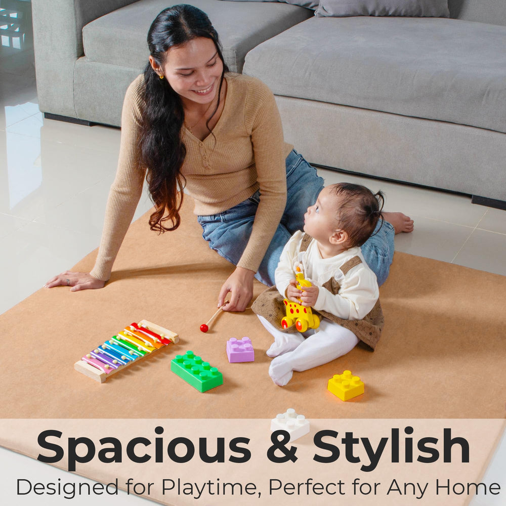 Primica padded play mat with non-slip bottom for stability on any floor