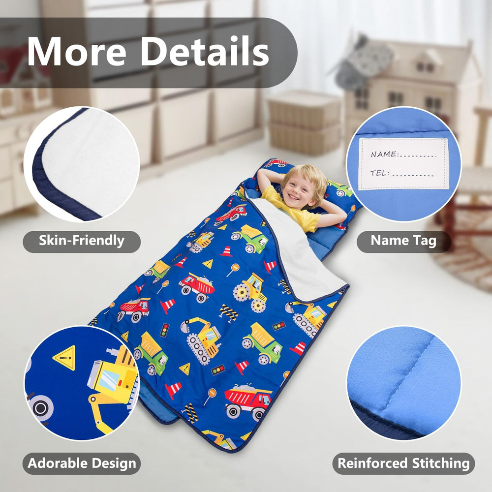 Primlect nap mat features reinforced stitching for durability.
