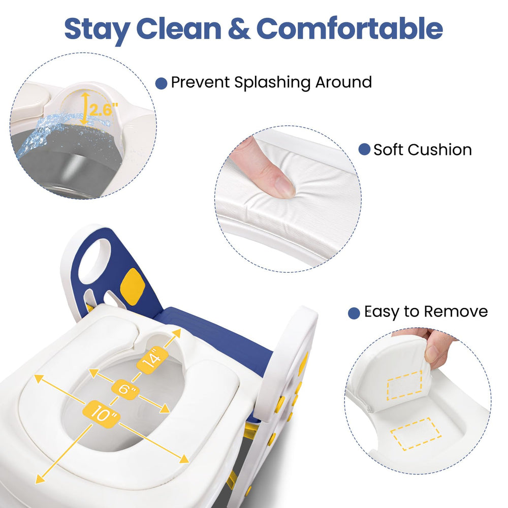 PRIMLECT Potty Seat splash guard helps keep underwear dry during training