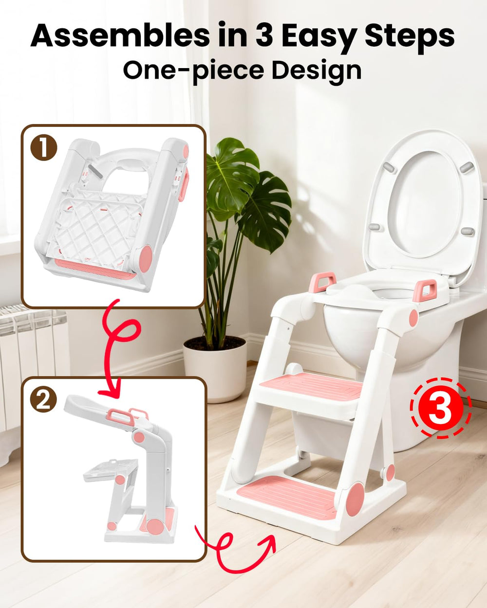 Primlect potty seat stability triangular base for secure placement