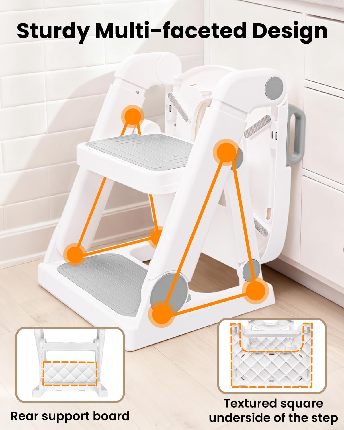 Primlect 2-in-1 design serves as potty seat and step stool