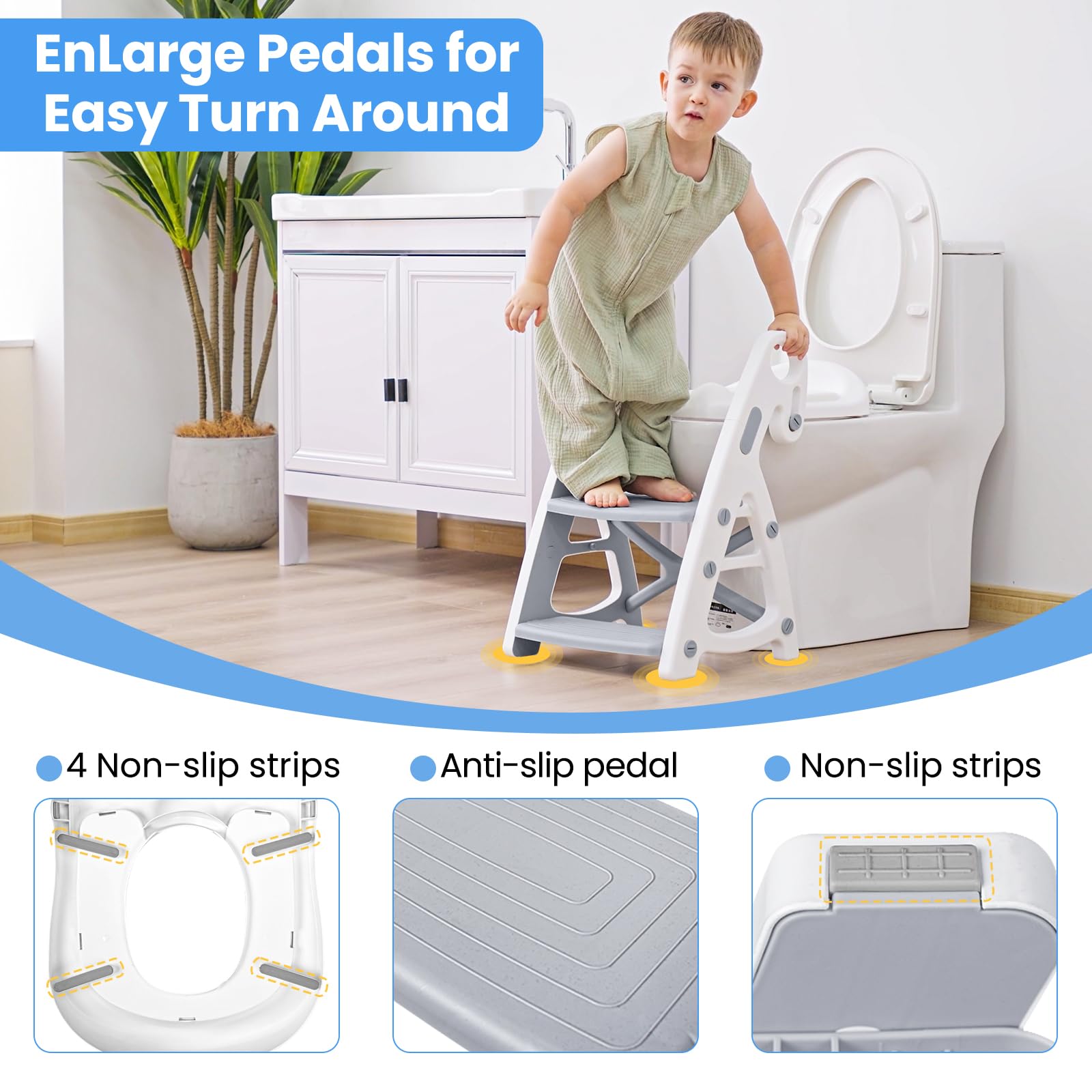PRIMLECT adjustable-height seat suits toddlers as they grow, promoting comfortable use.