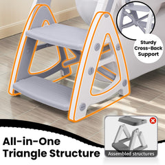 PRIMLECT potty training seat with triangular supports improves steadiness on standard toilets.