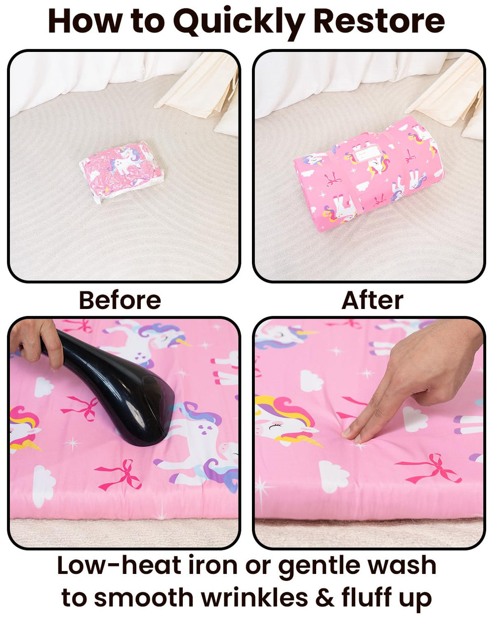 PRIMLECT nap mat reinforced seams and durable zipper for daily use.