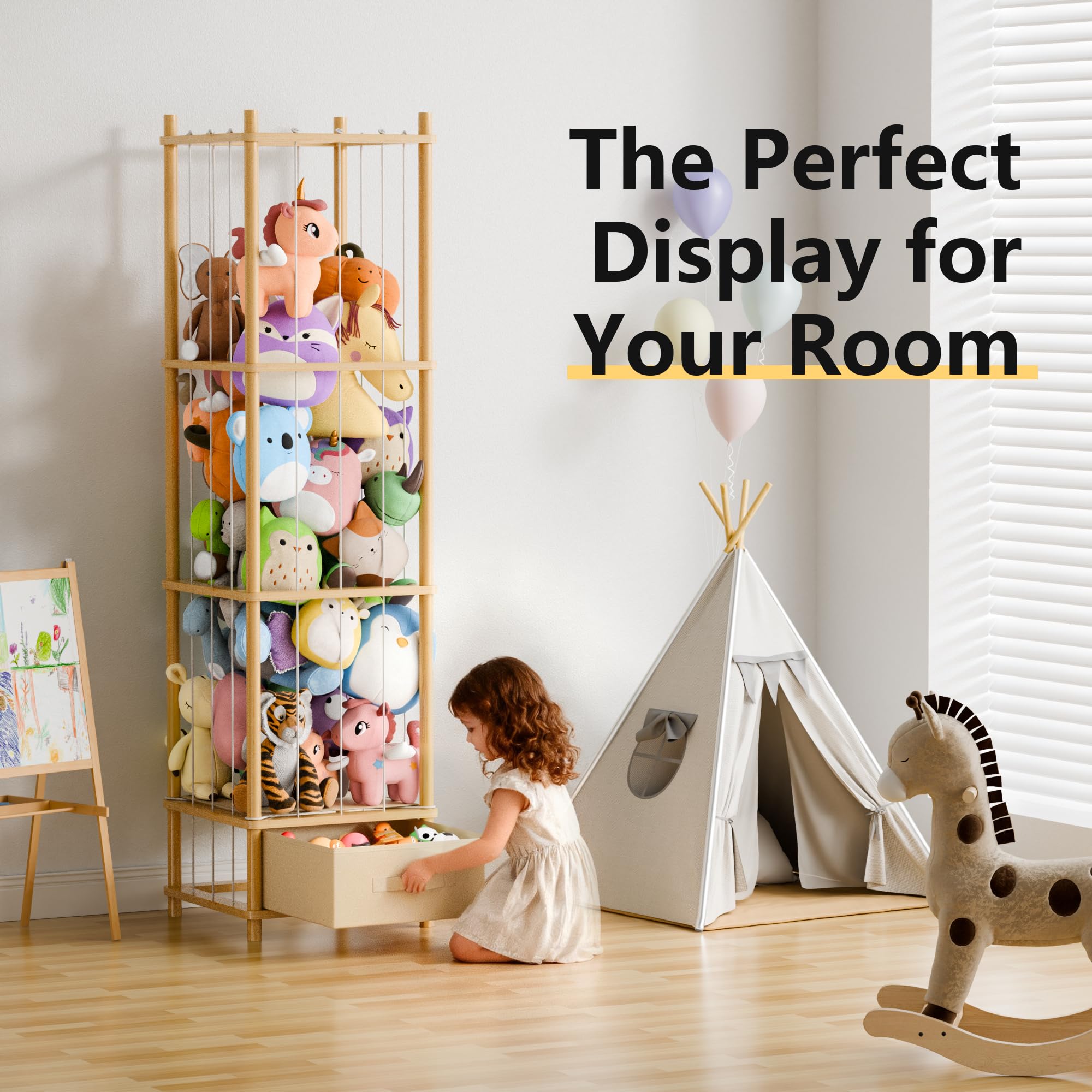 Primo Lines Pull-out drawer stores doll shoes and accessories neatly and within reach.