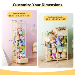 Primo Lines Stuffed Animal Storage Organizer horizontal shelf fits wider layouts with easy access.