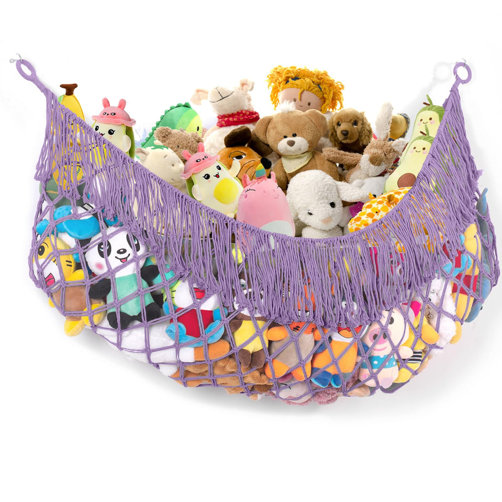 PrimZooty extra-large stuffed animal net hammock, 56-inch, clutter-free playroom.