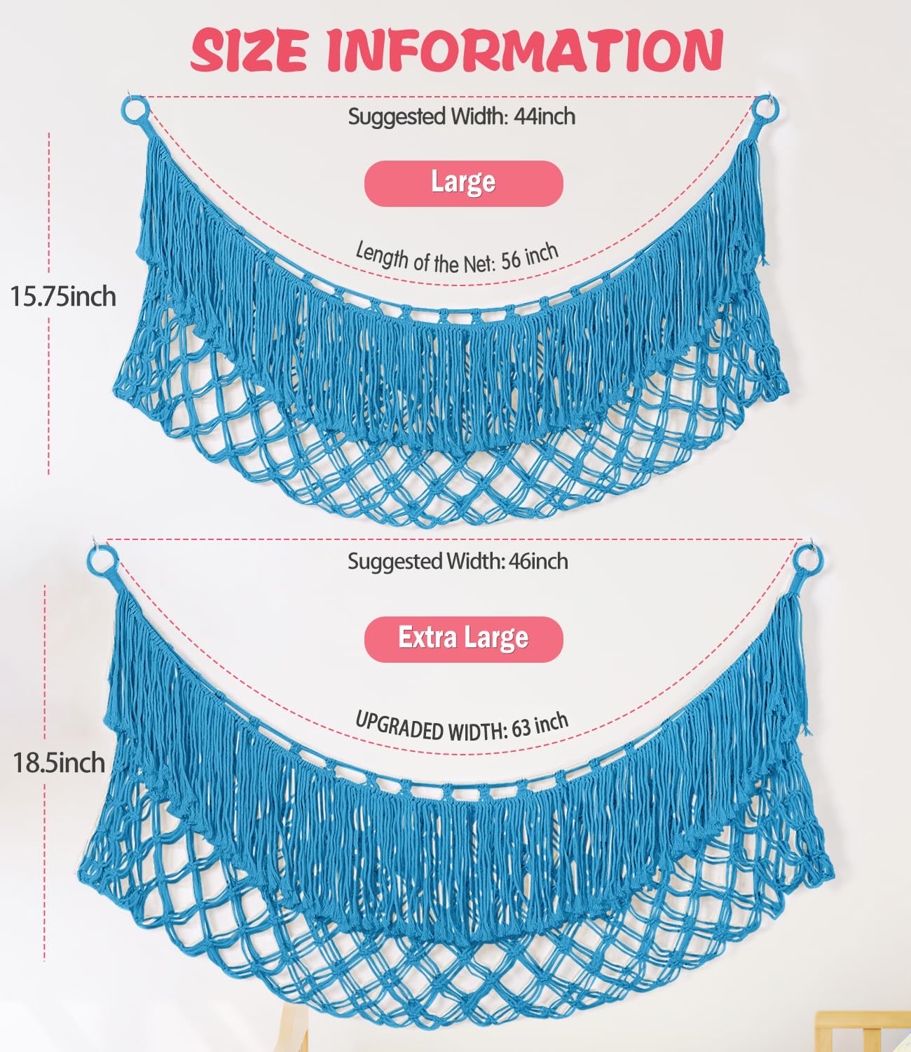 PrimZooty heavy-cotton-cord with metal rings for sturdy hanging.