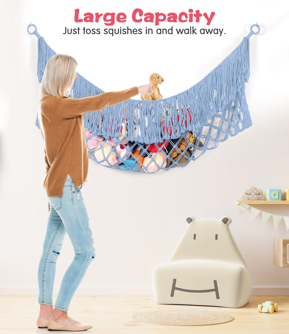 PrimZooty handwoven cotton cord hammock with natural texture