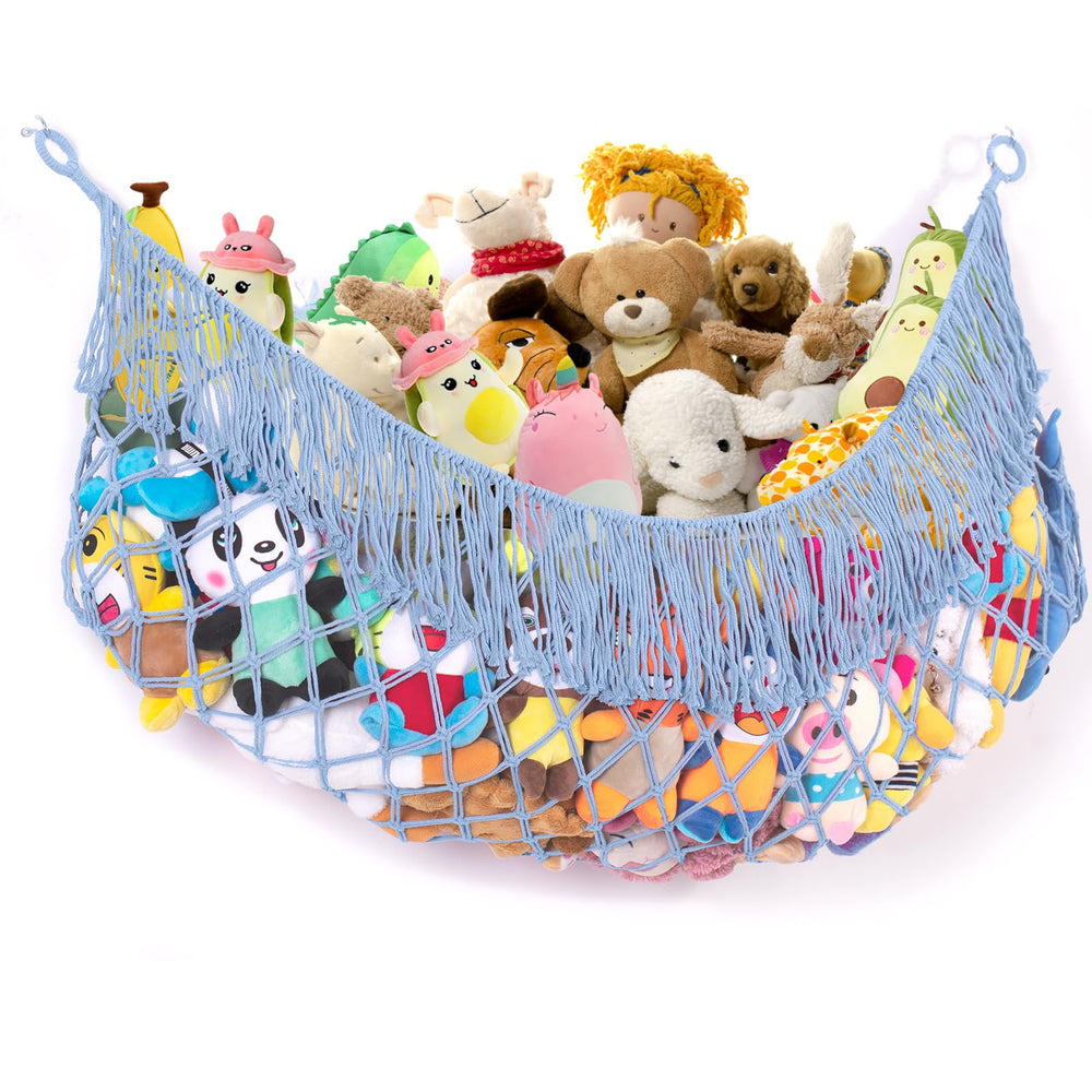 PrimZooty stuffed animal hammock 63-inch wall mount keeps toys organized off the floor