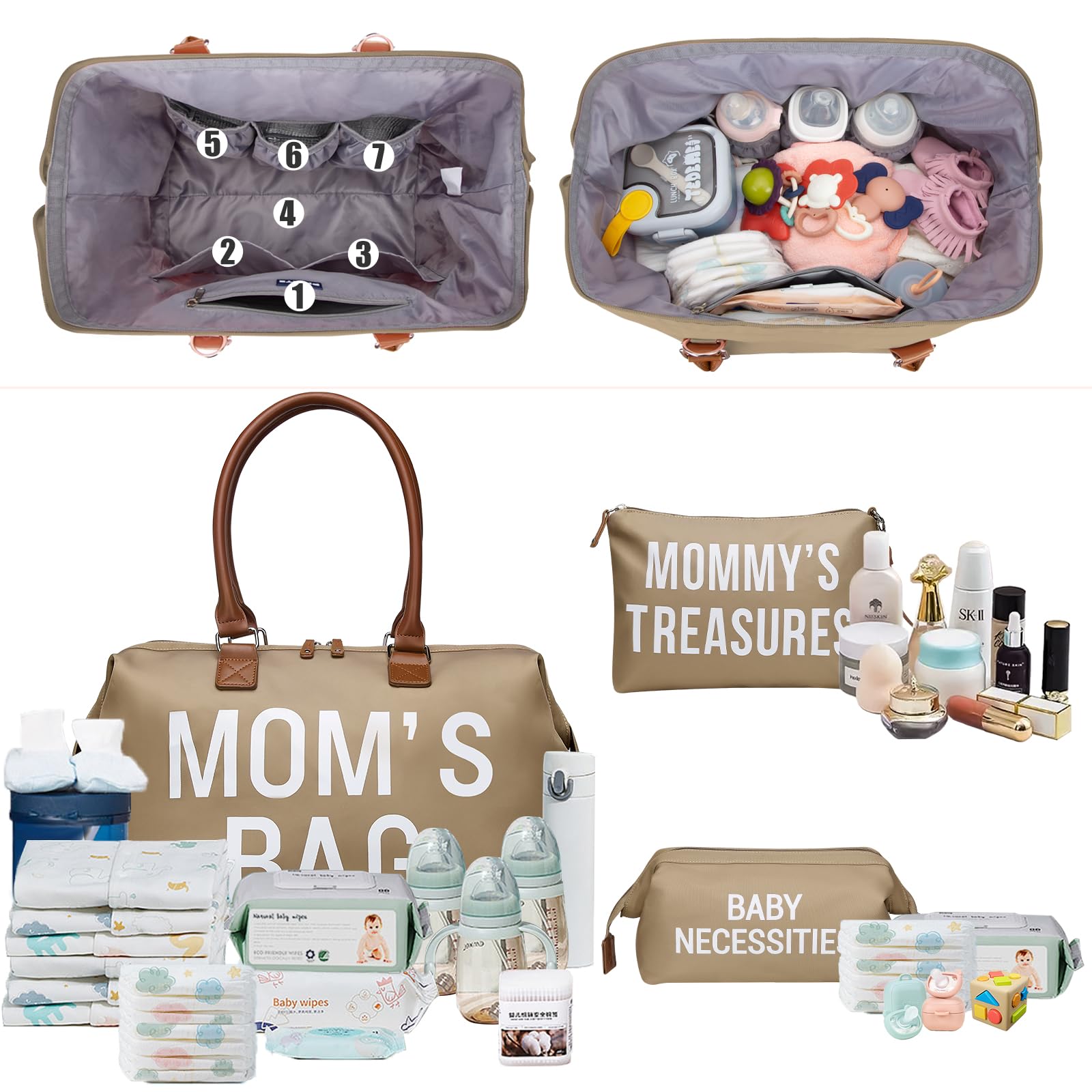 Printe Mom's Bag with insulated bottle pocket keeps bottles ready for feeding.