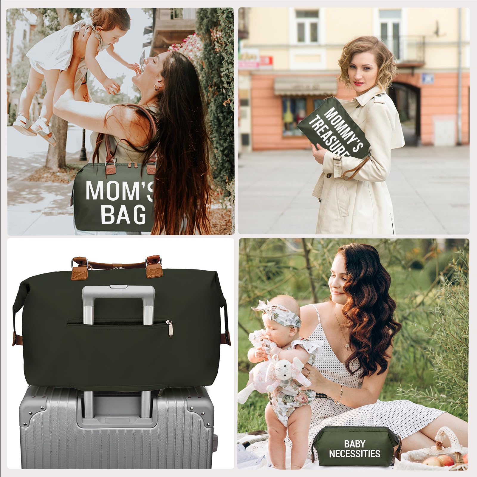 printe Mom's Bag multiple pockets keep essentials organized for busy days