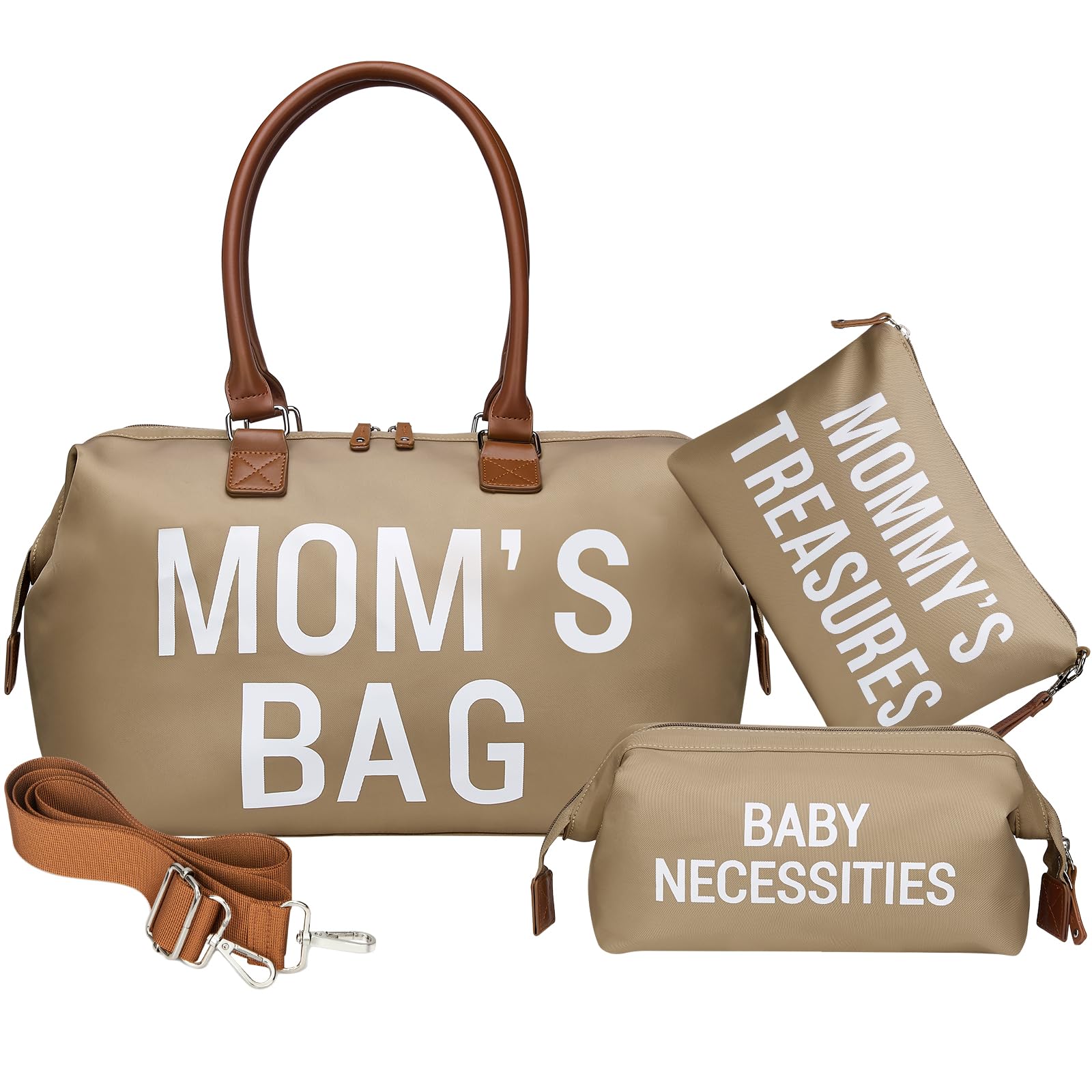 Printe Mom's Bag overall khaki tote for mom and baby on the go.