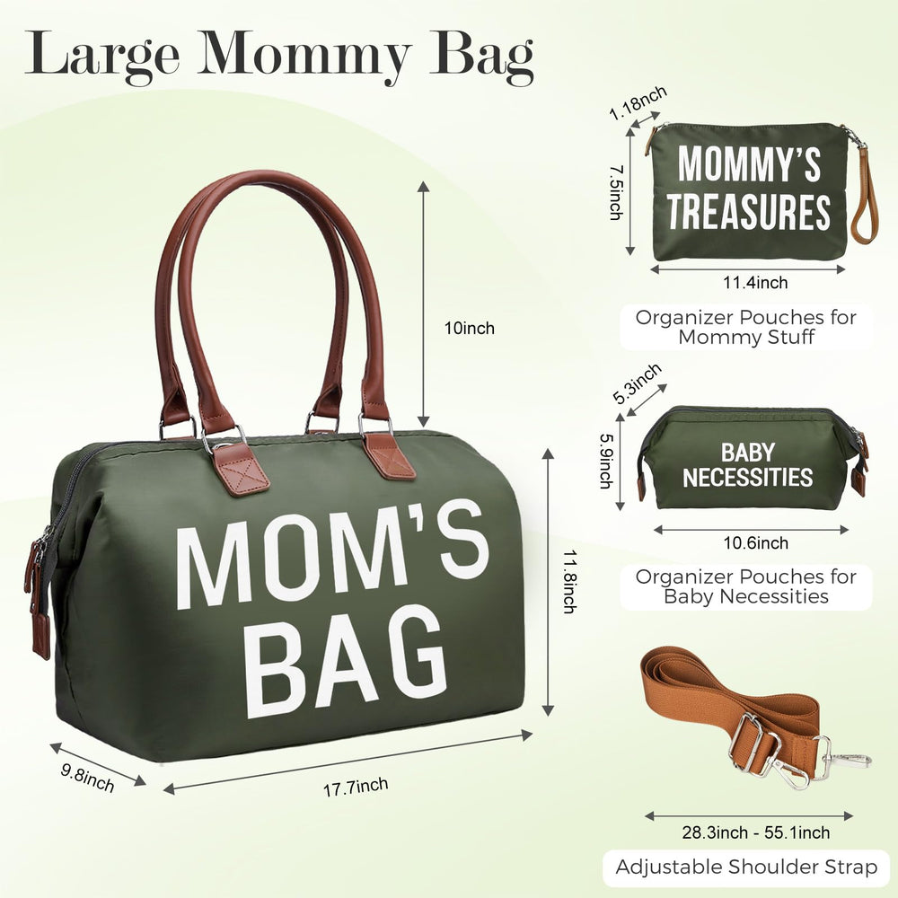 printe Mom's Bag showcases water-resistant fabric and wipe-clean interior for spill days